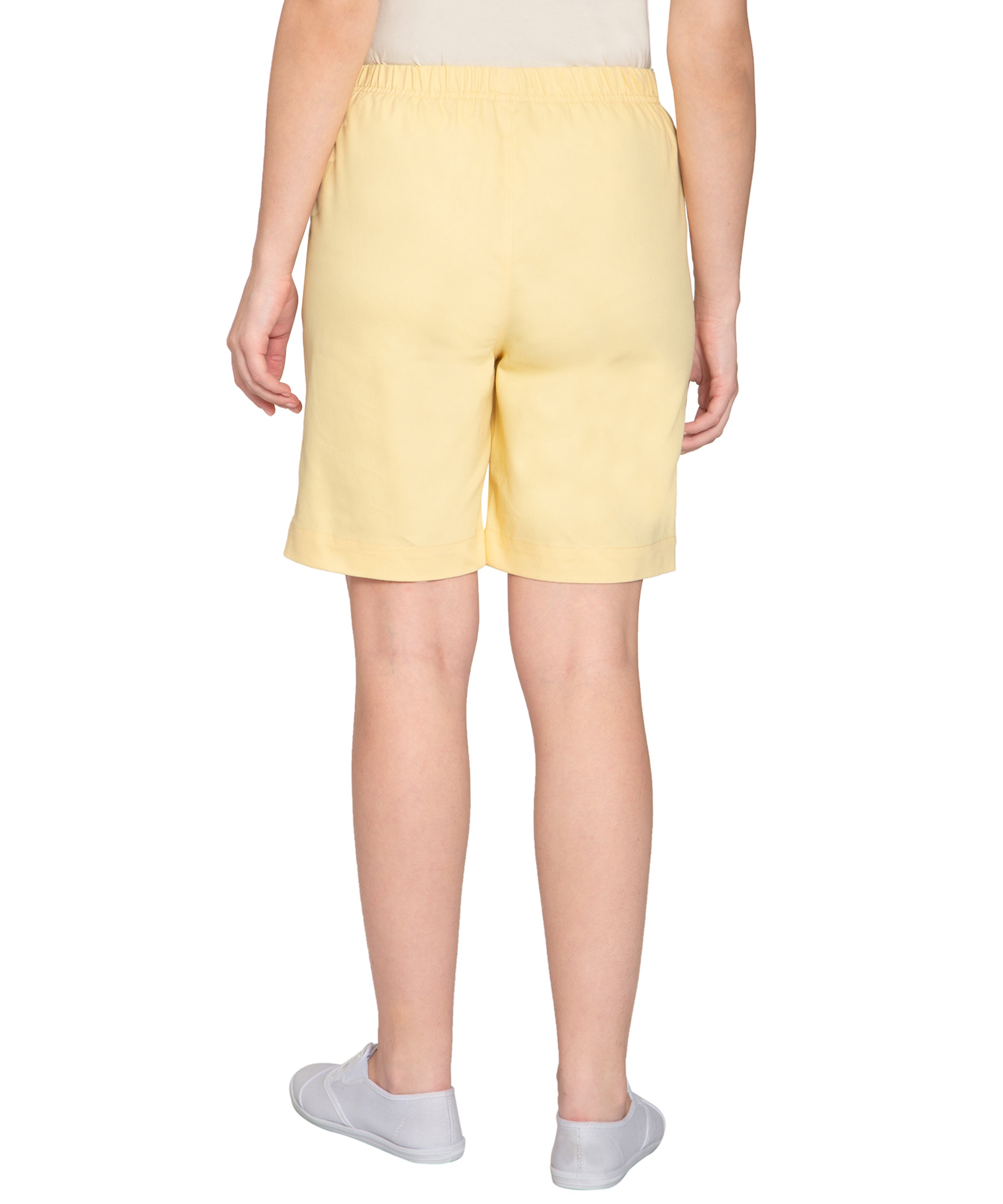 Women's Pull On Denim & Twill Shorts with stretch waist - No zipper or buttons
