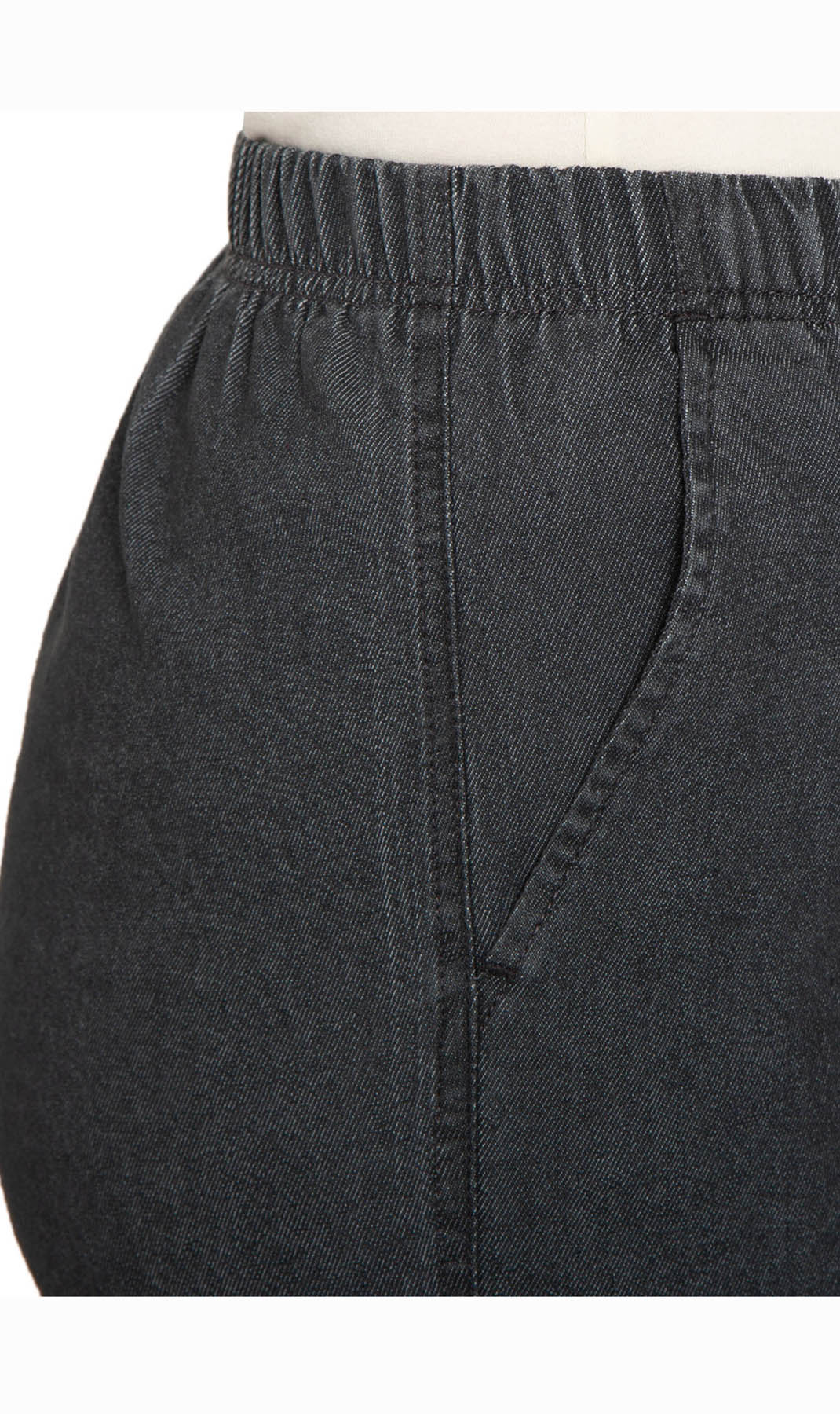 Women's Pull On Denim & Twill Shorts with stretch waist - No zipper or buttons