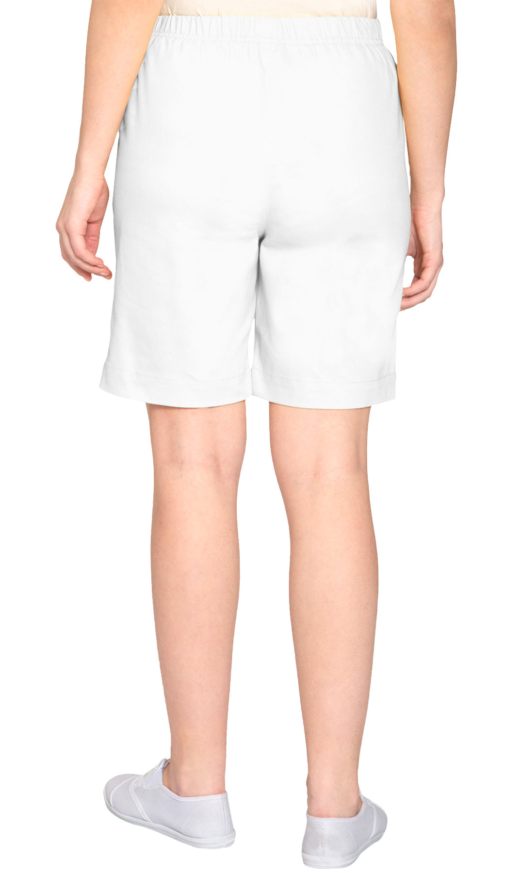Women's Pull On Denim & Twill Shorts with stretch waist - No zipper or buttons