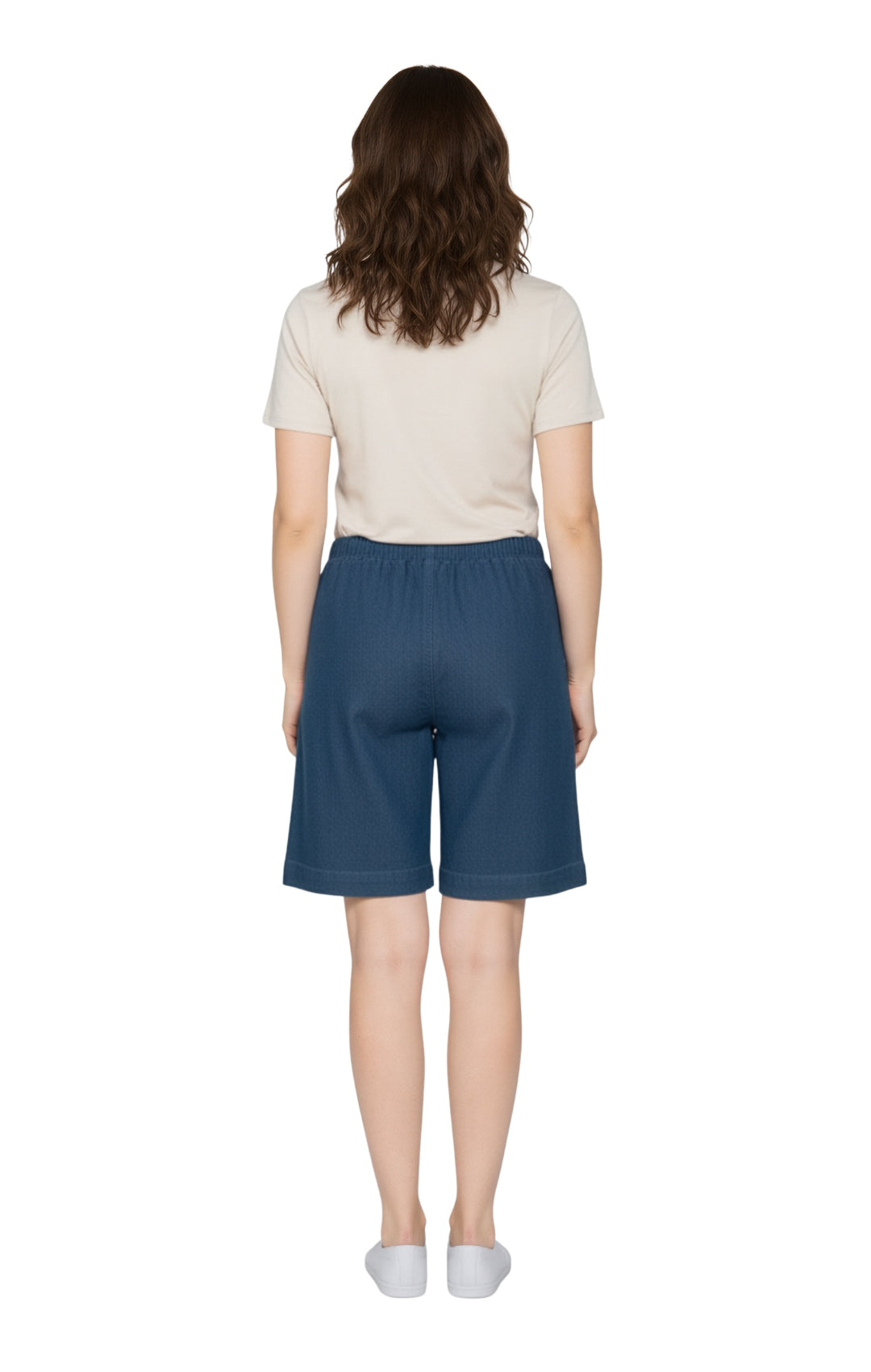 Women's Pull On Denim & Twill Shorts with stretch waist - No zipper or buttons