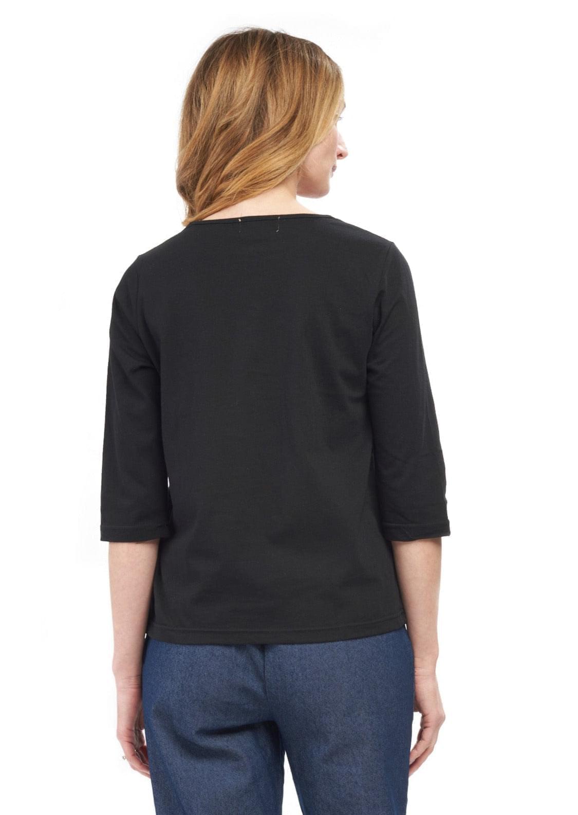 Women's Classic Comfort Fit 3/4 Sleeve length Crew Neck Jersey knit T-Shirt