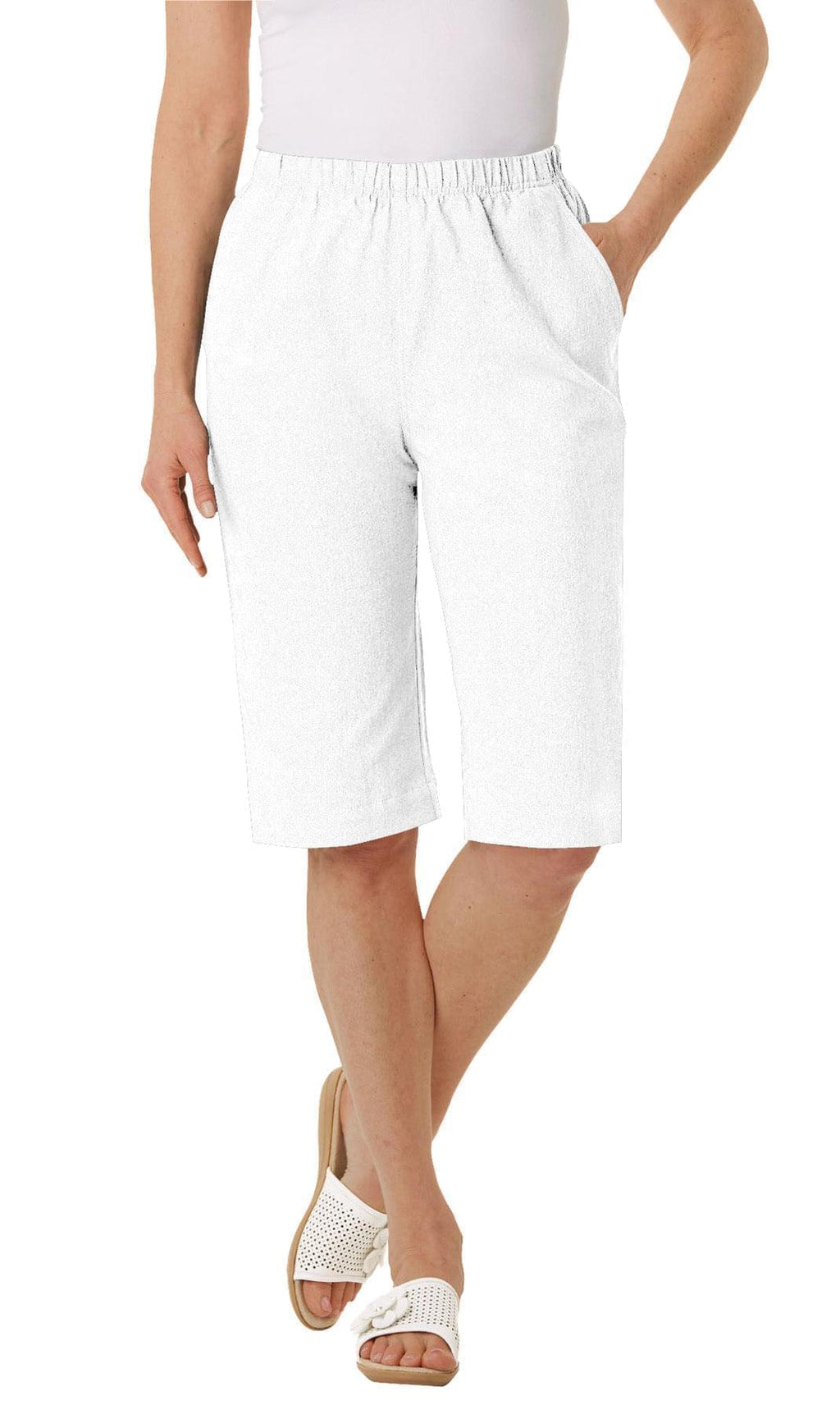Women's Easy Pull on Bermuda Shorts in Denim and Twill