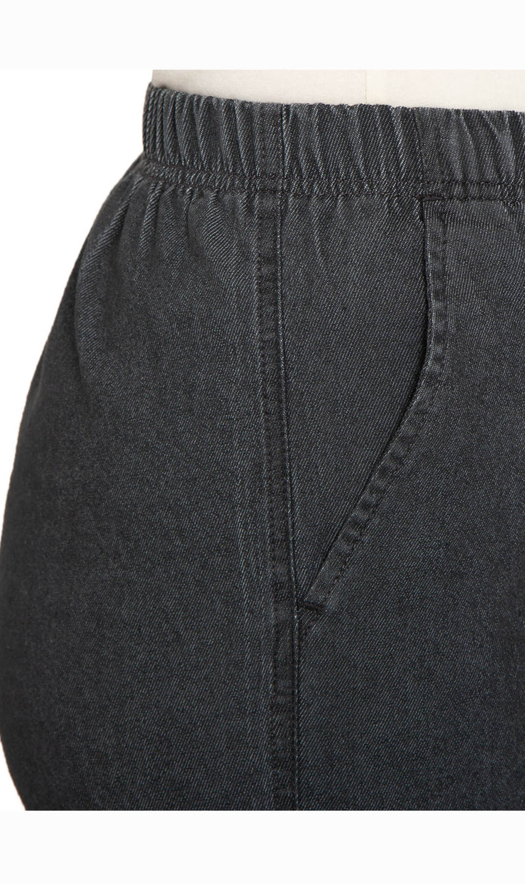 Women's Pull On Denim & Twill Shorts with stretch waist - No zipper or buttons